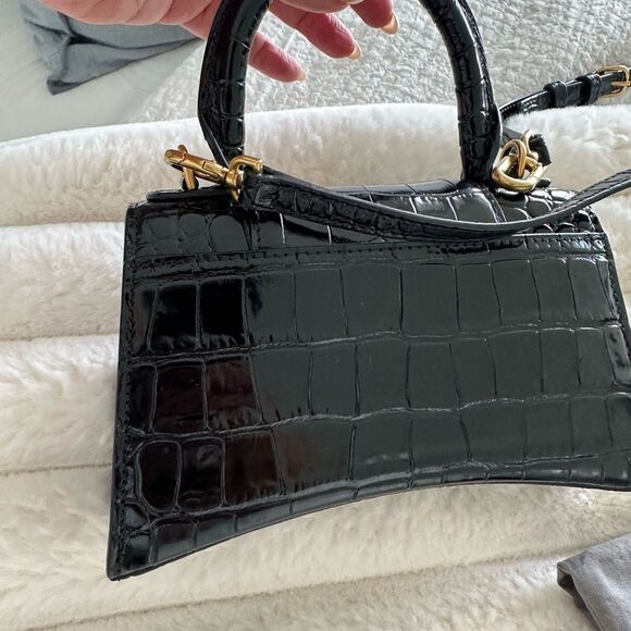Balenciaga Black Croc-Embossed Mini Bag - Picture 4 of 13